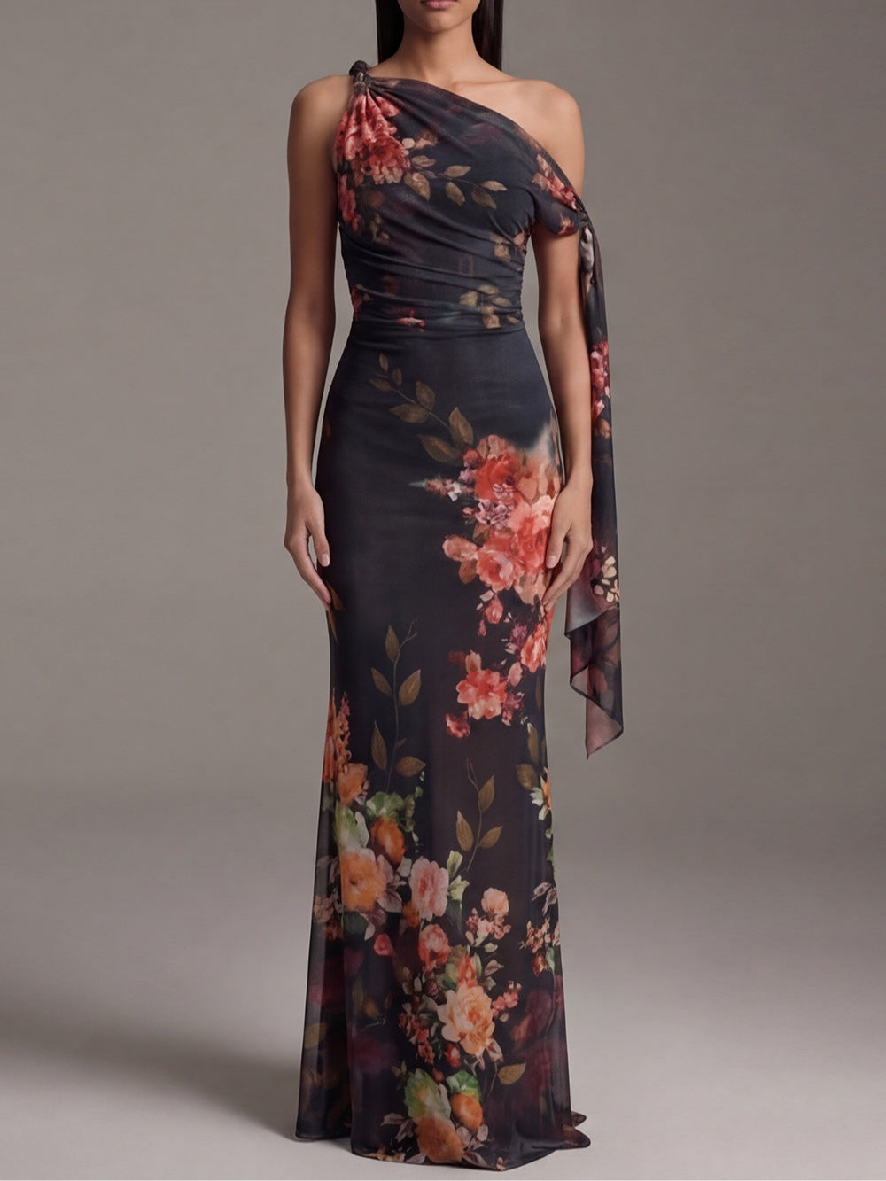 MARCO & BIANCA MILANO | ABITO MAXI NERO A SPALLA UNICA DONNA
