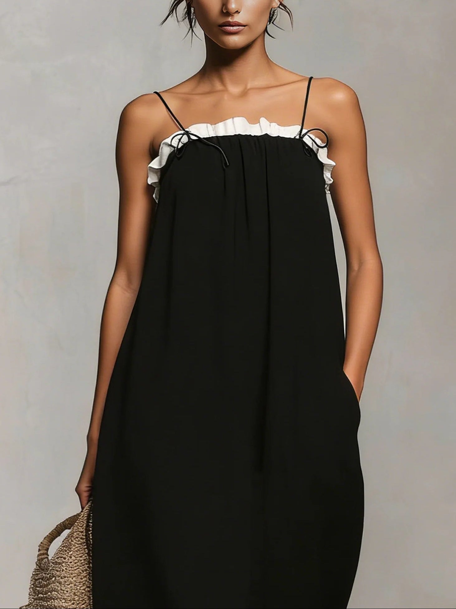 MARCO & BIANCA MILANO | MIRELLE ABITO MAXI CON BLOCCHI DI COLORE E SPALLINE SOTTILI DONNA