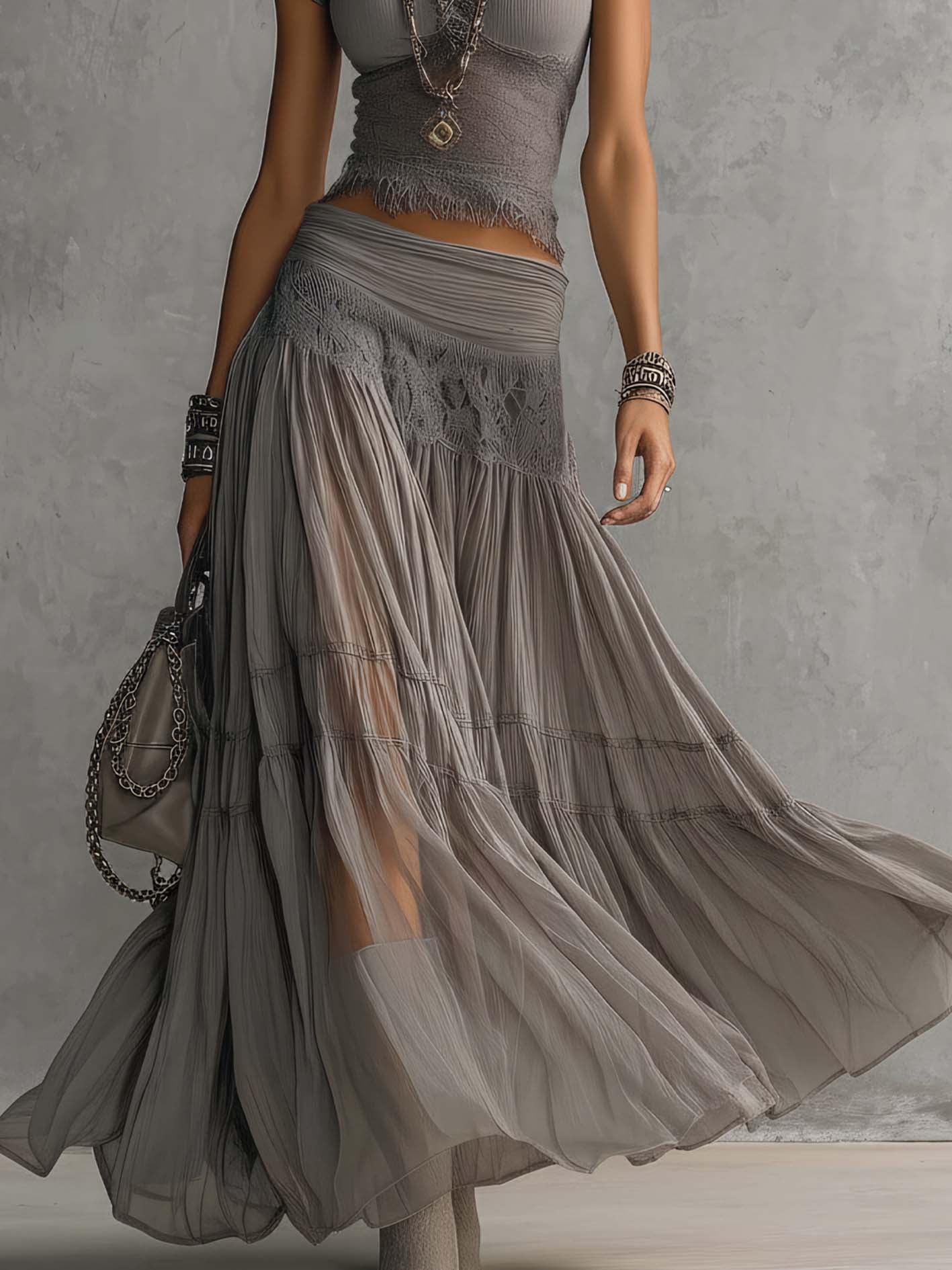 Elena | Completo gonna maxi e top