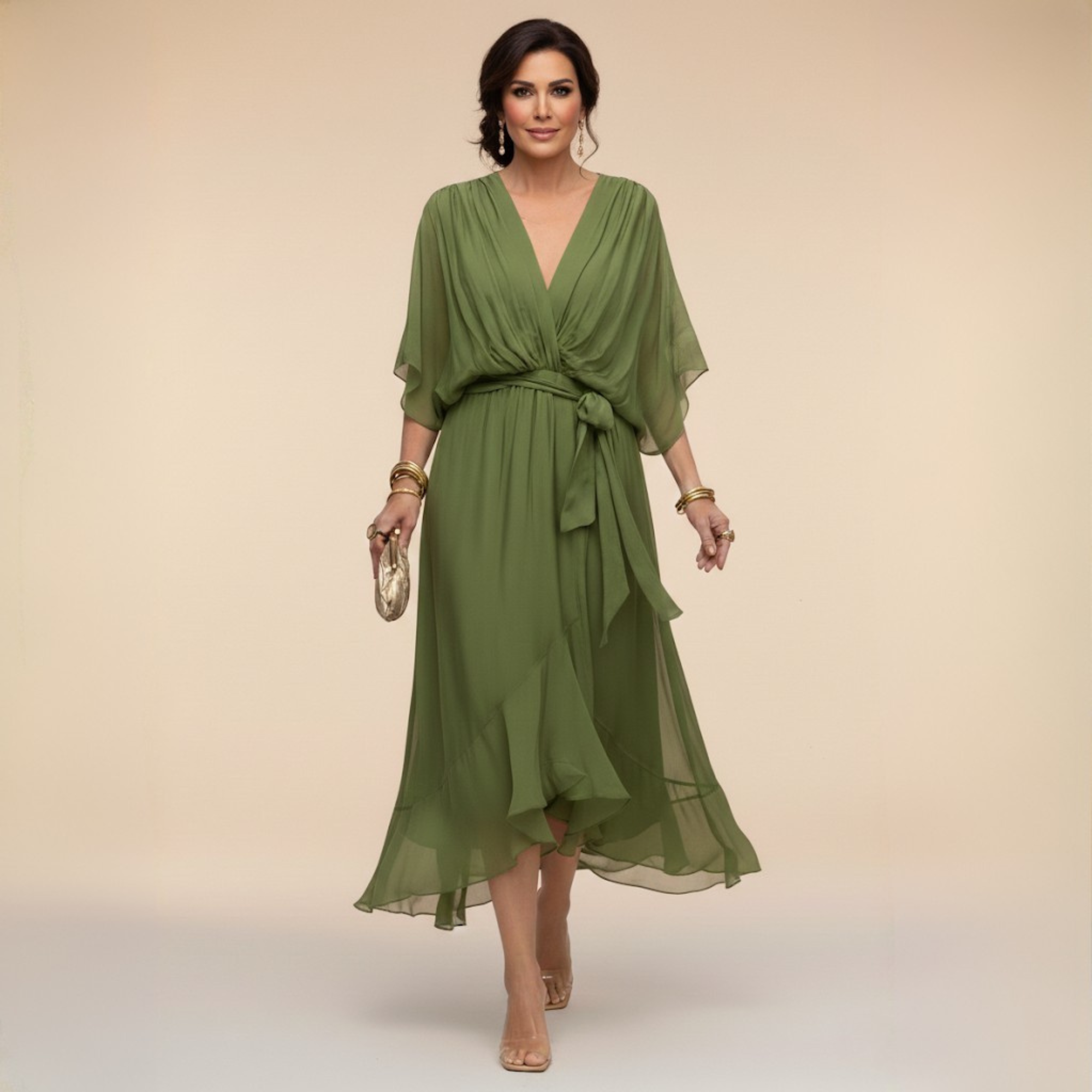 Sarah | Abito Chiffon Scollo V