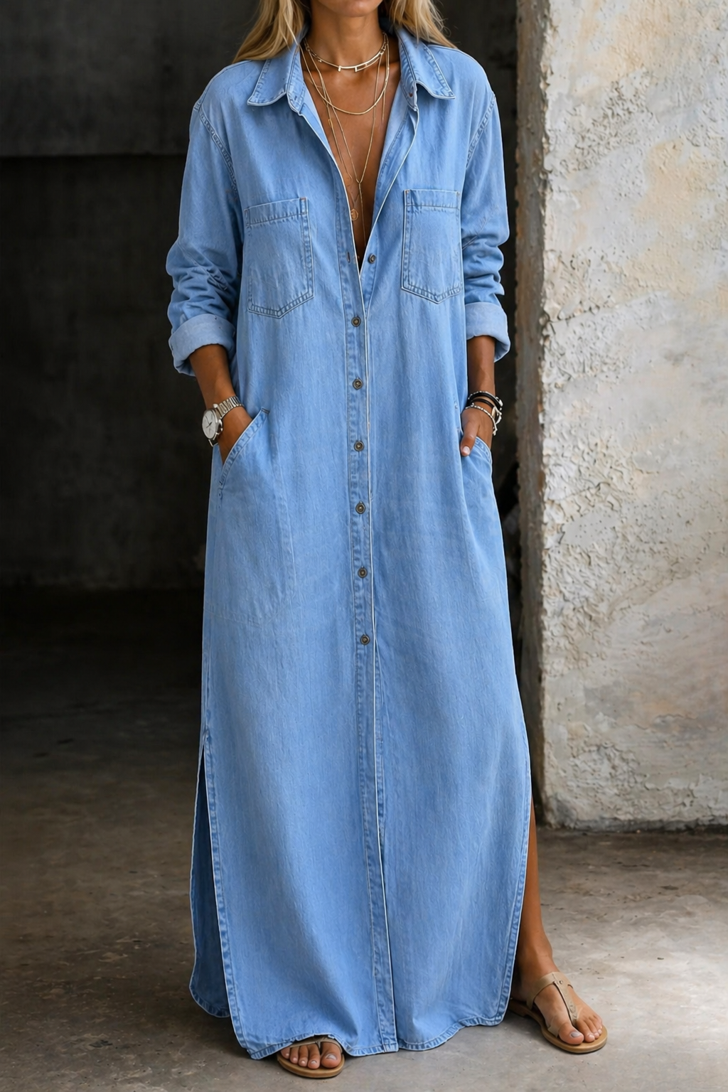 MARCO & BIANCA MILANO | DELANA ABITO IN DENIM CON BOTTONI DONNA