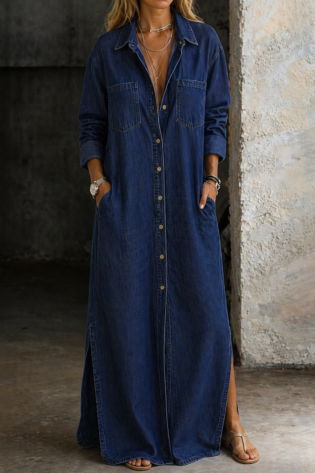 MARCO & BIANCA MILANO | DELANA ABITO IN DENIM CON BOTTONI DONNA
