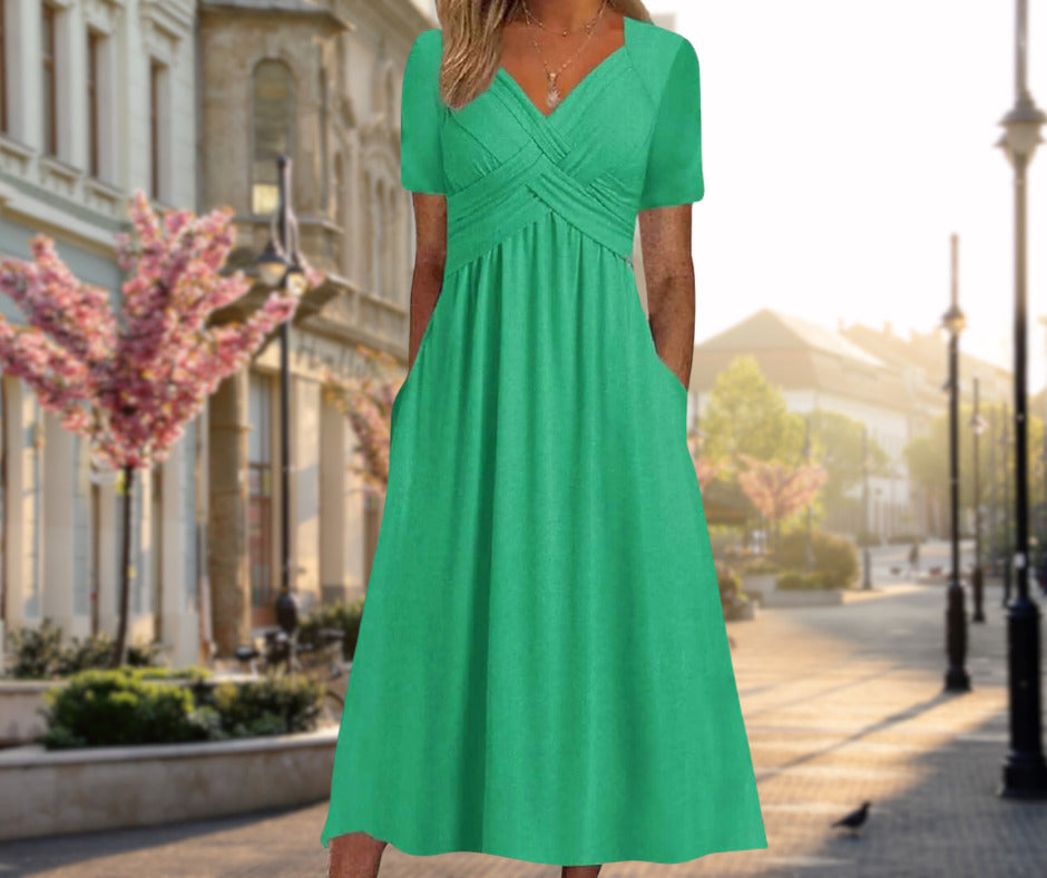 MARCO & BIANCA MILANO | AMALIA ABITO MIDI SILHOUETTE INCROCIATA DONNA