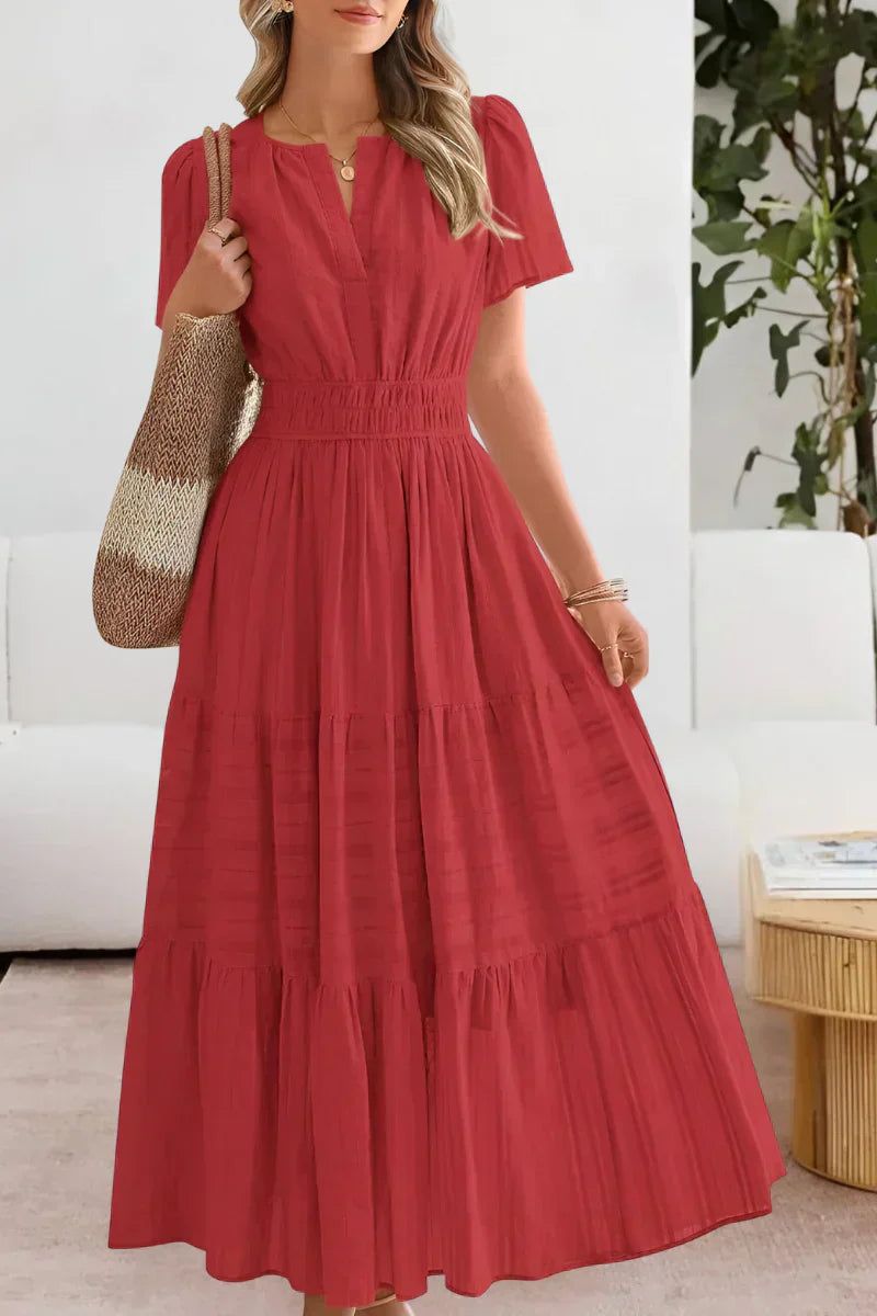 Emma | Abito maxi con vita arricciata