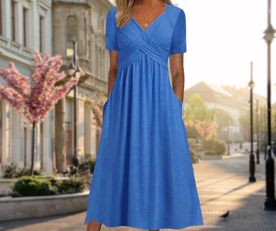 MARCO & BIANCA MILANO | AMALIA ABITO MIDI SILHOUETTE INCROCIATA DONNA