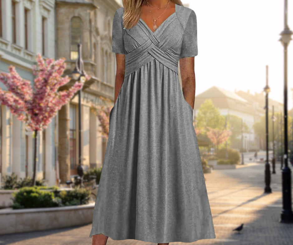 MARCO & BIANCA MILANO | AMALIA ABITO MIDI SILHOUETTE INCROCIATA DONNA