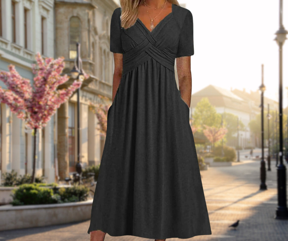 MARCO & BIANCA MILANO | AMALIA ABITO MIDI SILHOUETTE INCROCIATA DONNA