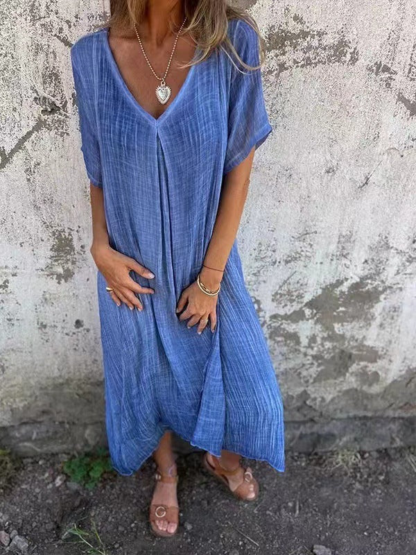 Marisol | Abito maxi ampio con scollo a V e caduta fluida