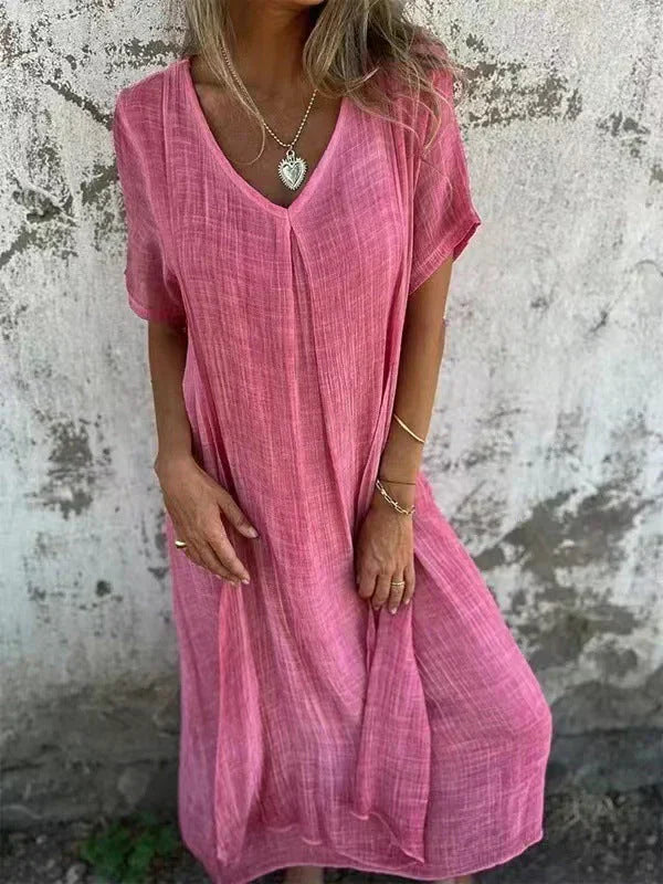 Marisol | Abito maxi ampio con scollo a V e caduta fluida