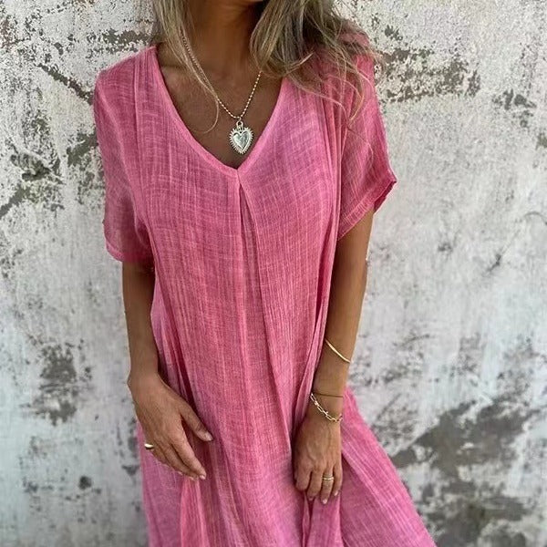 Marisol | Abito maxi ampio con scollo a V e caduta fluida