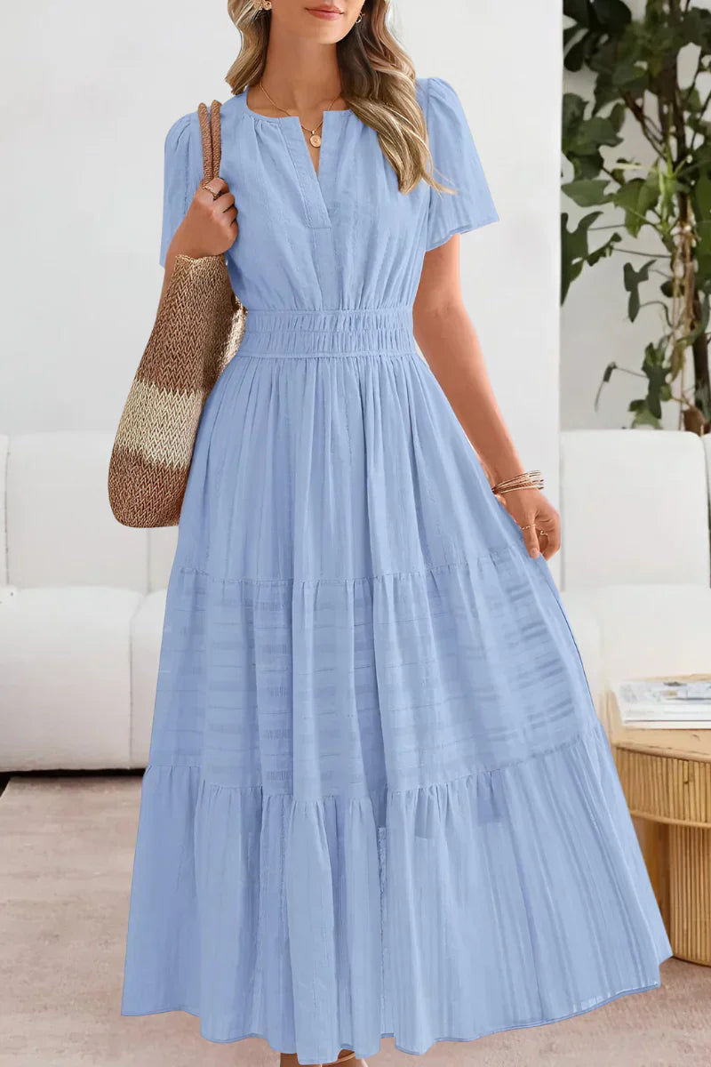 Emma | Abito maxi con vita arricciata