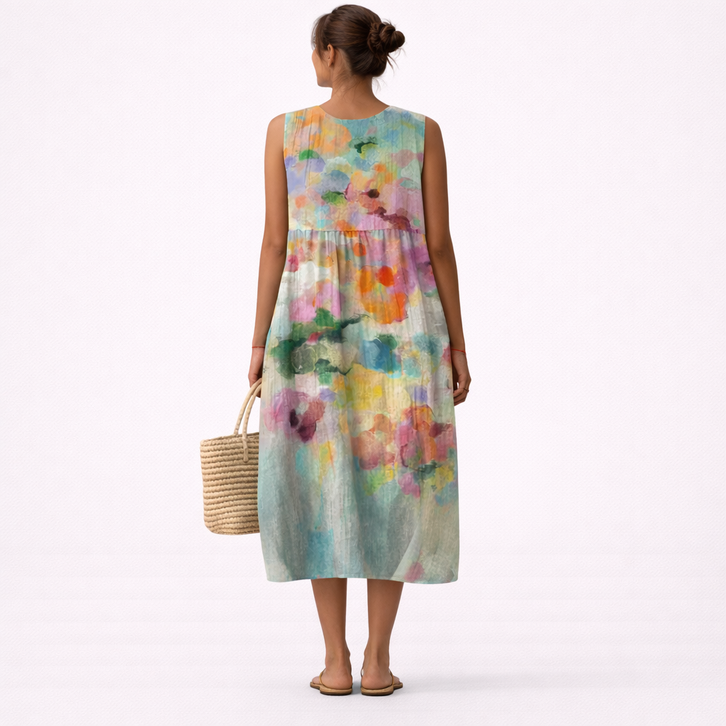 MARCO & BIANCA MILANO | ABITO MIDI MULTICOLORE ELEGANTE DONNA