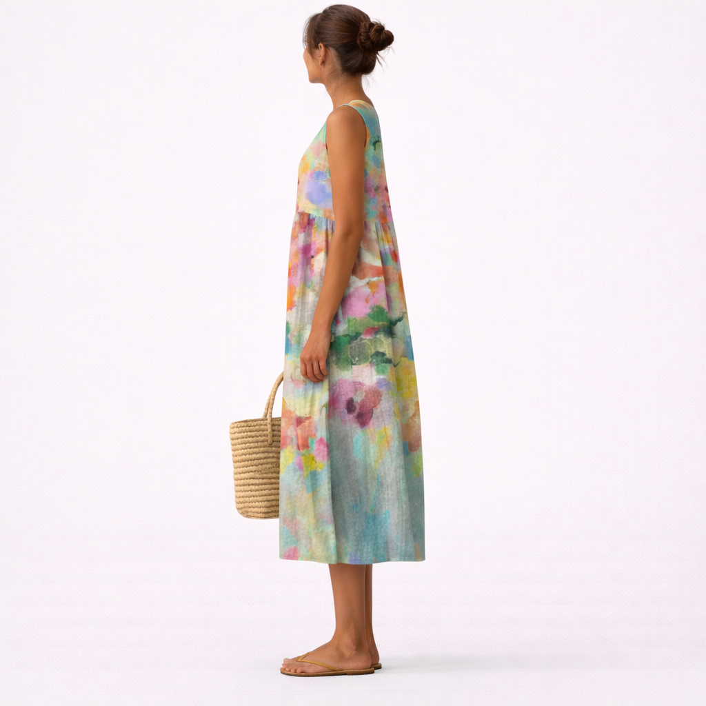 MARCO & BIANCA MILANO | ABITO MIDI MULTICOLORE ELEGANTE DONNA