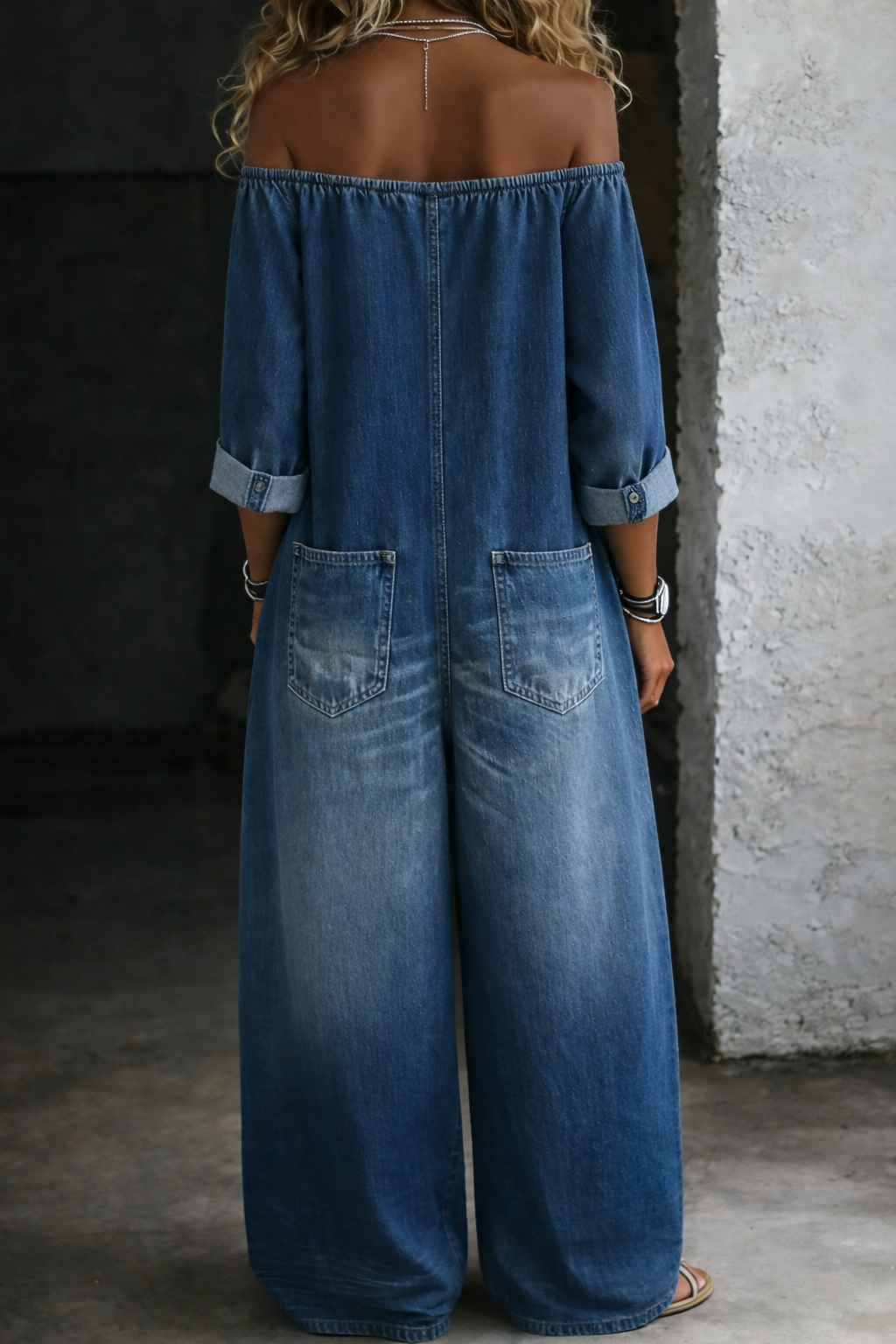 MARCO & BIANCA MILANO | ELENA TUTA IN DENIM CON SPALLE SCOPERTE DONNA