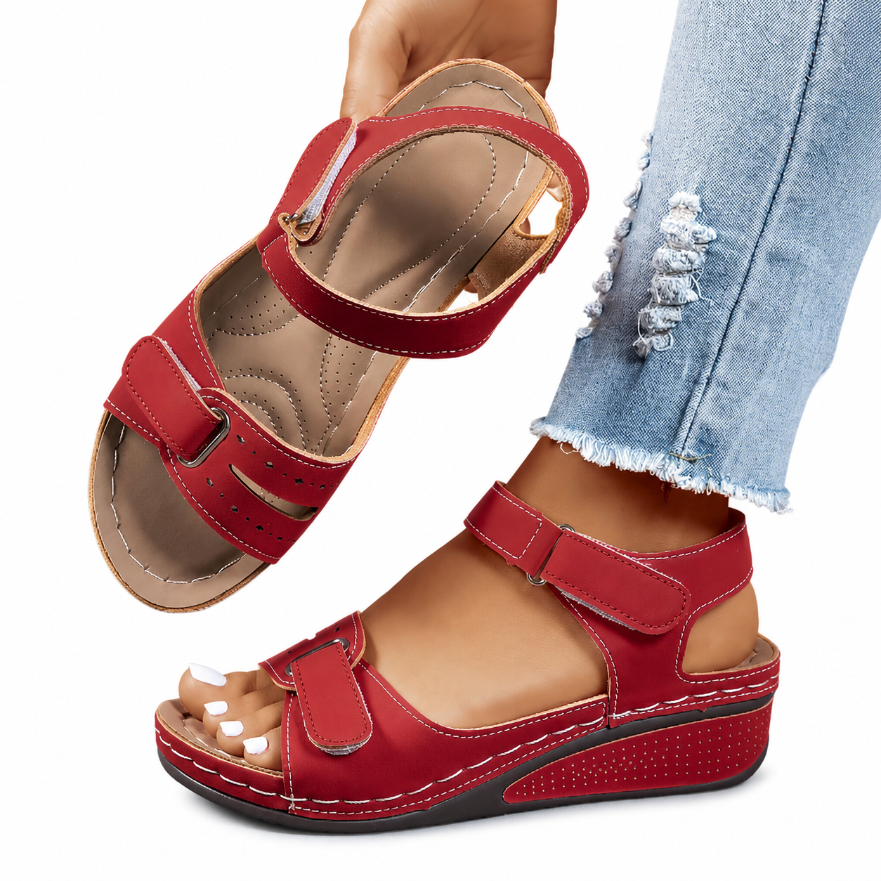 MARCO & BIANCA MILANO | SANDALI COMFORT CON ZEPPA E CINTURINO DONNA