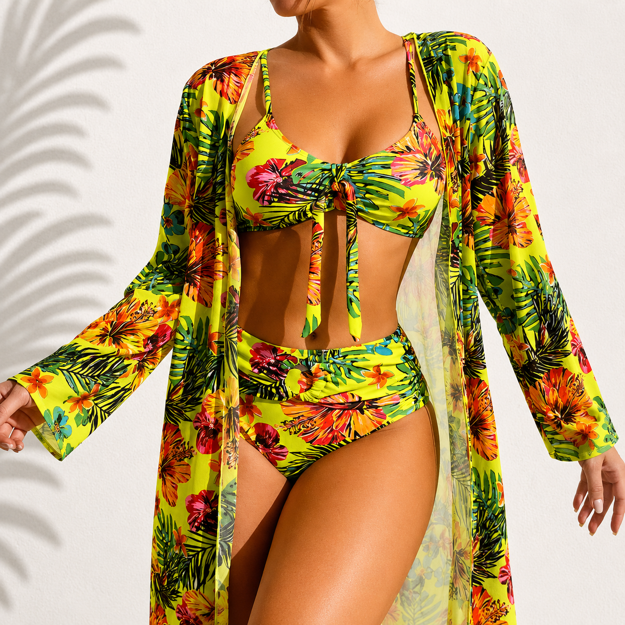 MARCO & BIANCA MILANO | MARIE BIKINI 3 PEZZI ELEGANTE CON STAMPA TROPICALE DONNA