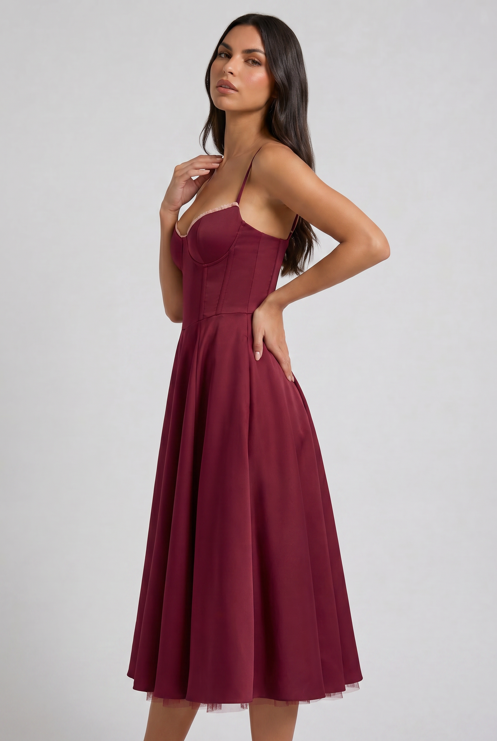 MARCO & BIANCA MILANO | ABITO MIDI BORDEAUX SELENE DONNA