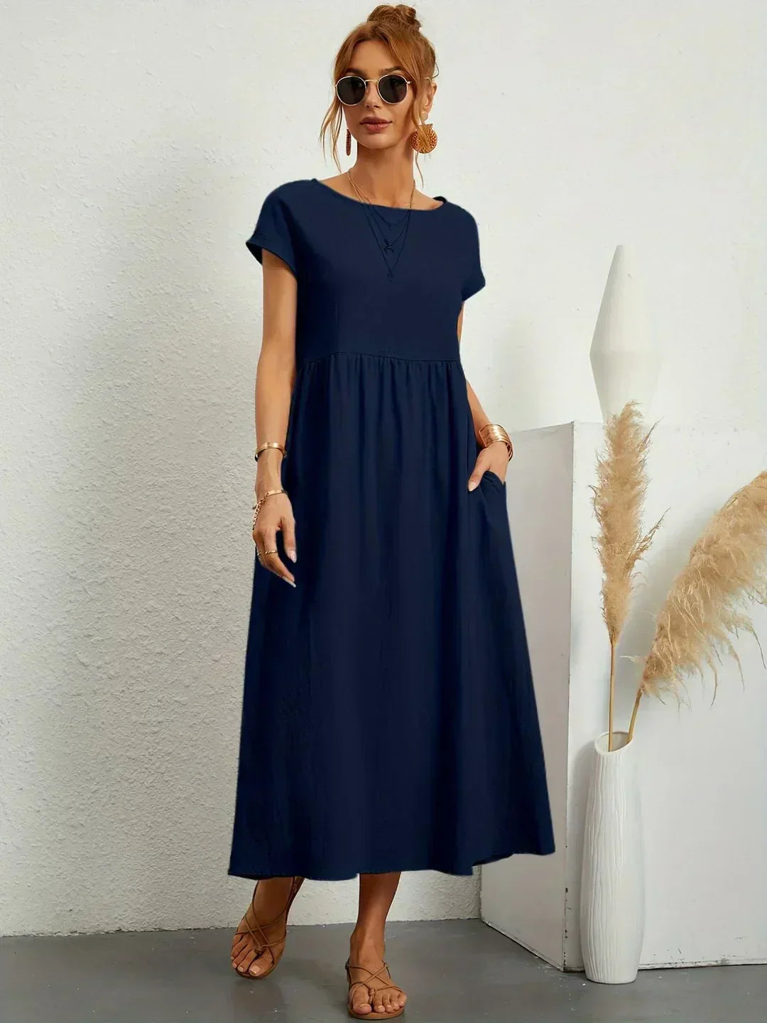 MARCO & BIANCA MILANO | CATALINA ABITO MIDI FLUIDO IN COTONE E SETA DONNA