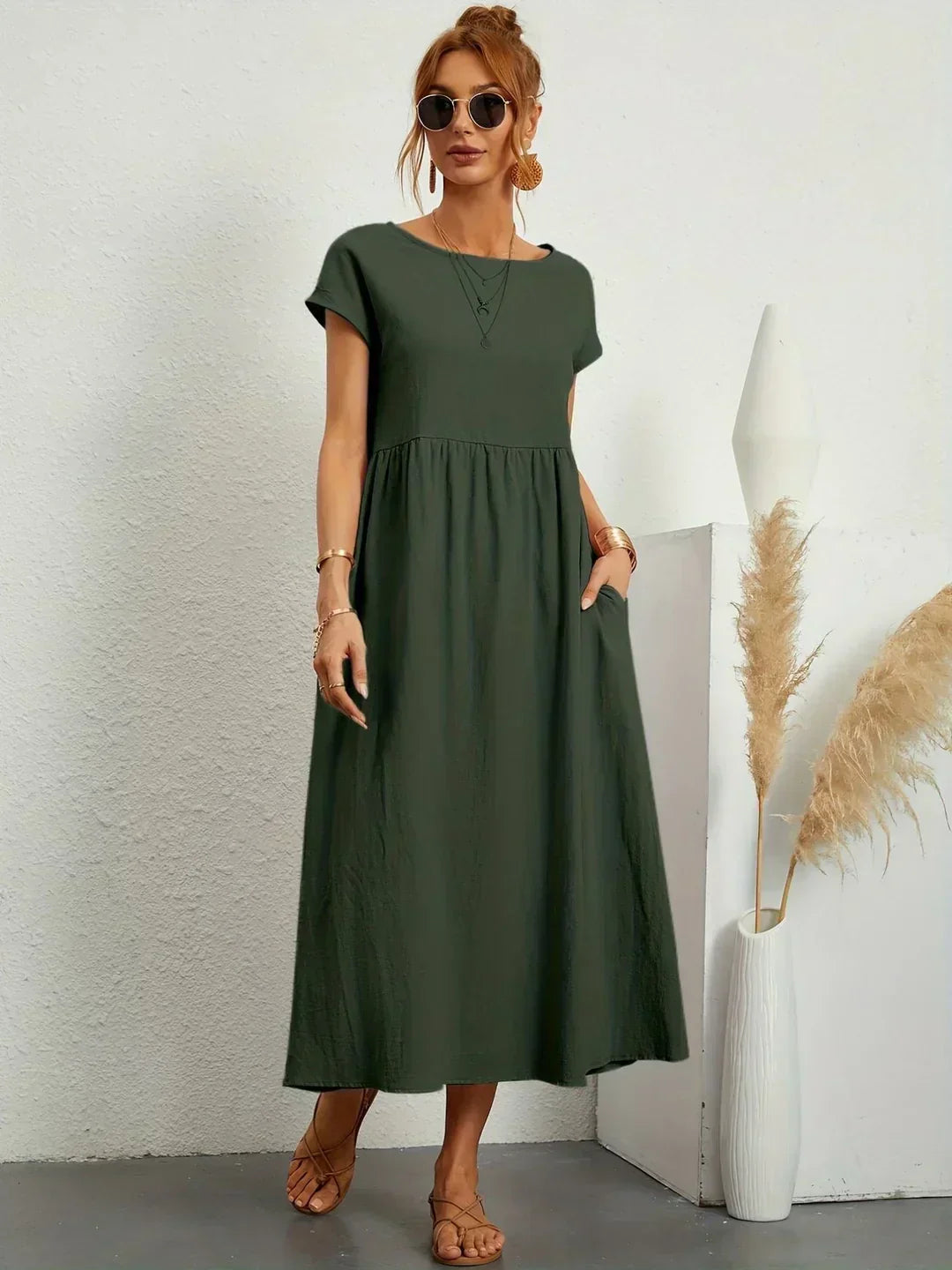 MARCO & BIANCA MILANO | CATALINA ABITO MIDI FLUIDO IN COTONE E SETA DONNA
