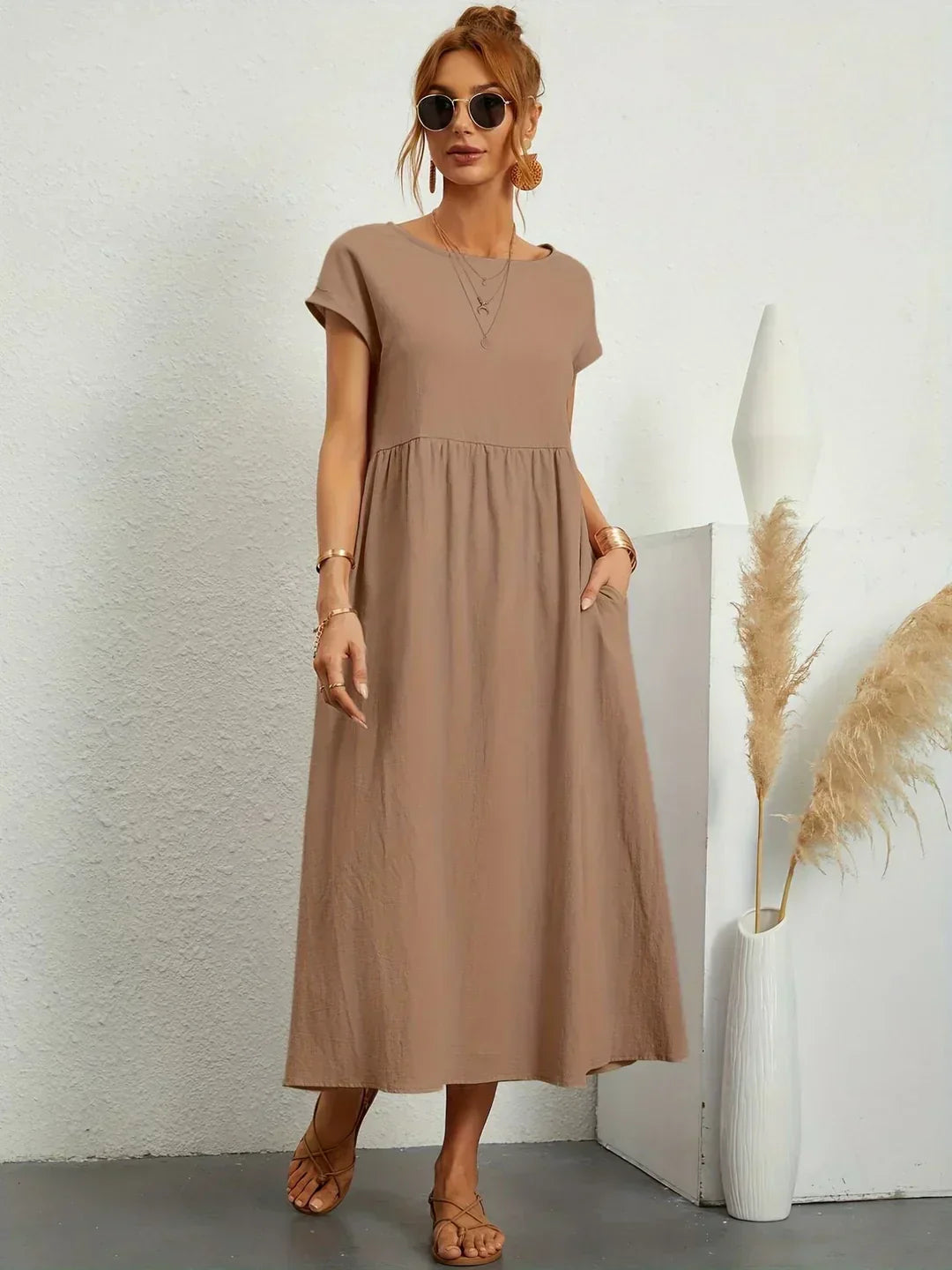 MARCO & BIANCA MILANO | CATALINA ABITO MIDI FLUIDO IN COTONE E SETA DONNA
