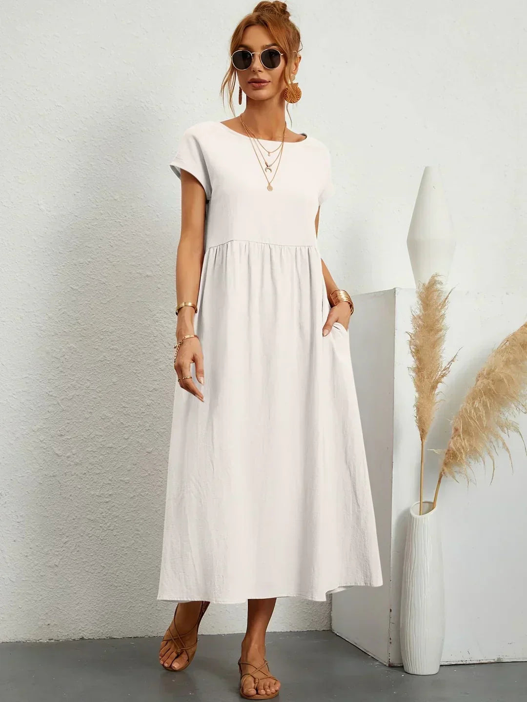 MARCO & BIANCA MILANO | CATALINA ABITO MIDI FLUIDO IN COTONE E SETA DONNA
