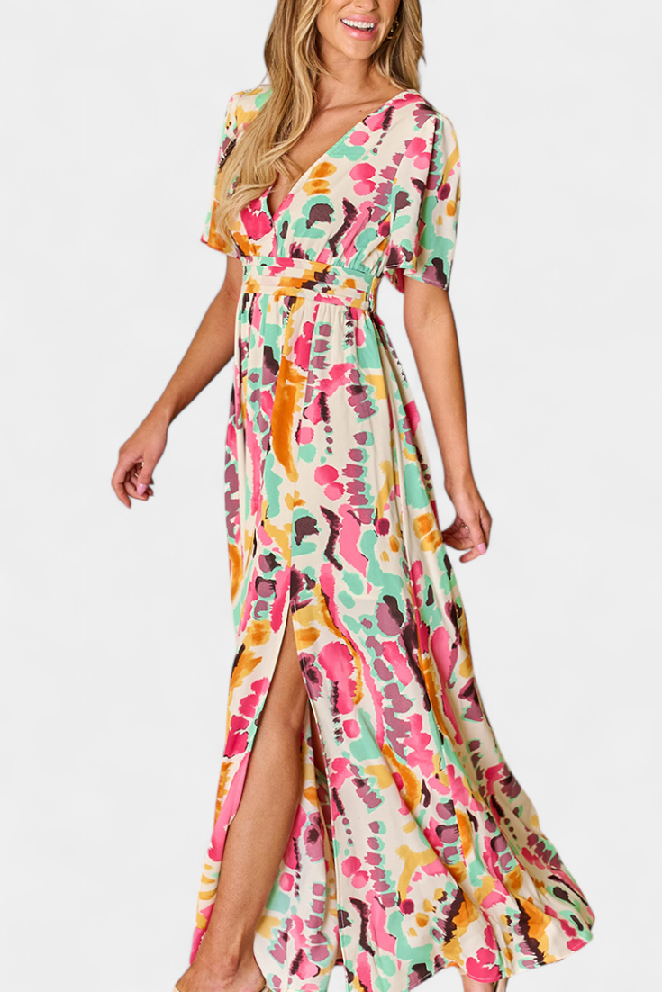 Yuki | Abito Tie-Dye con scollo a V