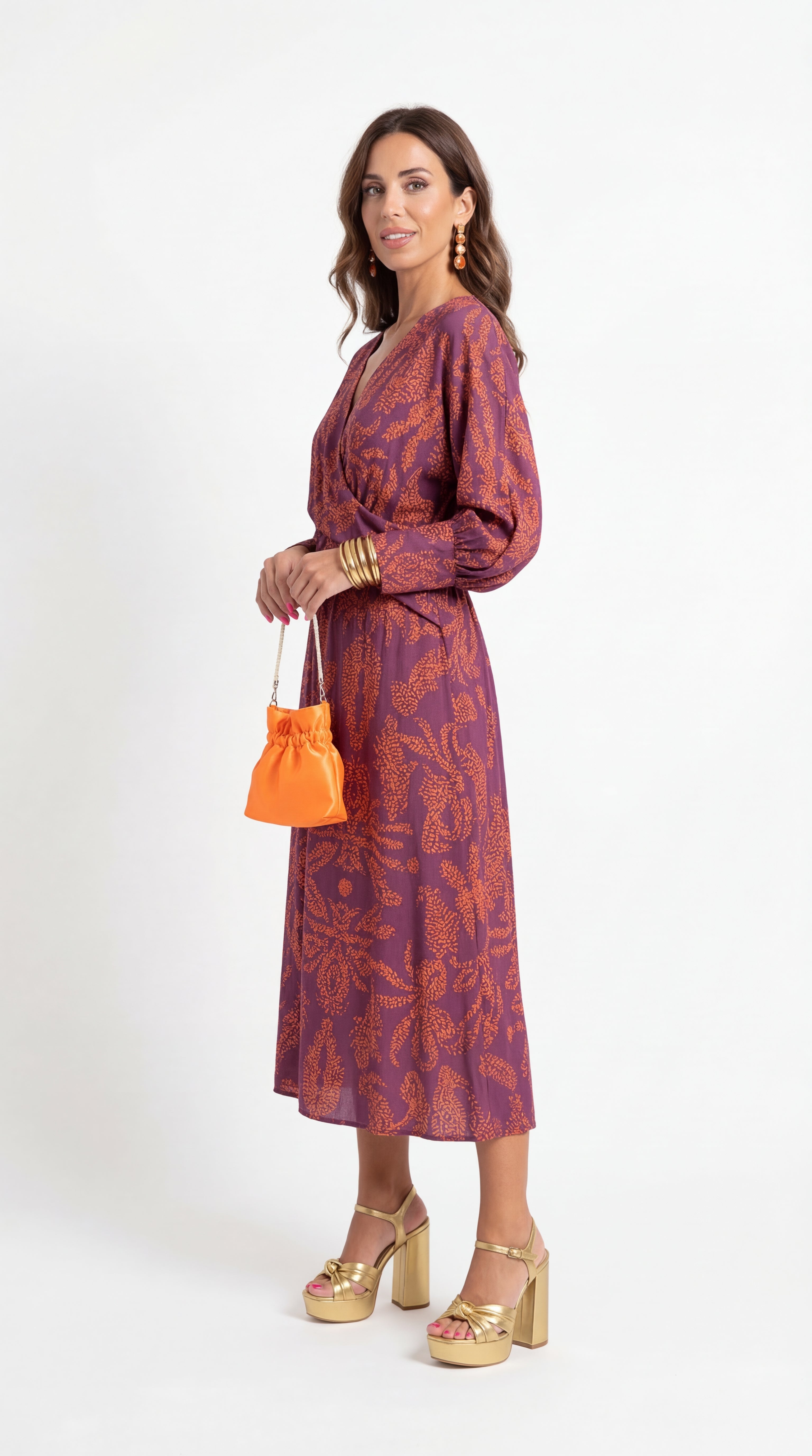 Isadora™ – Elegante Abito Midi con Stampa dal Fascino Senza Tempo