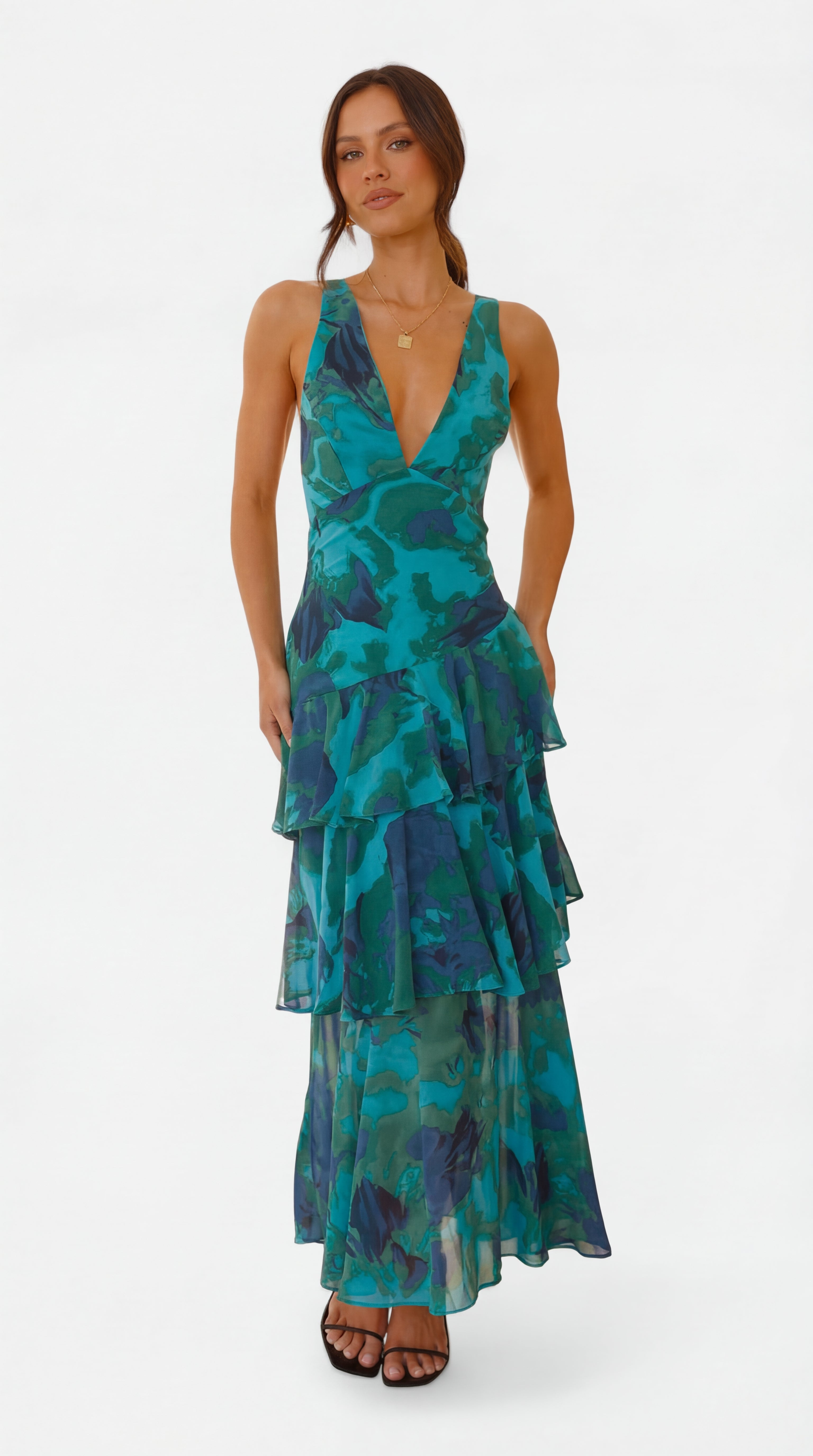 Domenica | Abito in chiffon con scollo a V