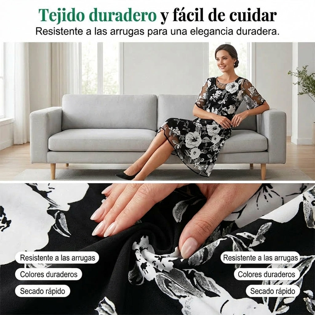 Elisa | Elegante abito in chiffon floreale