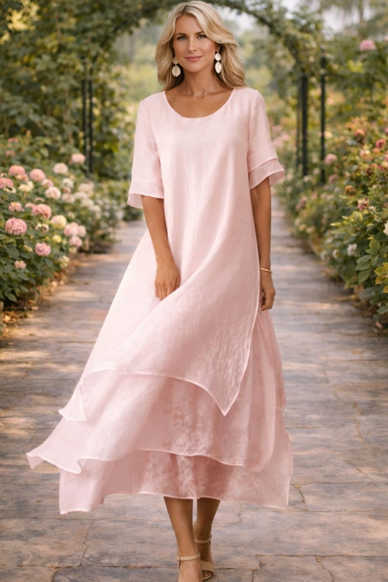 MARCO & BIANCA MILANO | ESPERANZA ABITO LUNGO FLUIDO SILHOUETTE ELEGANTE DONNA