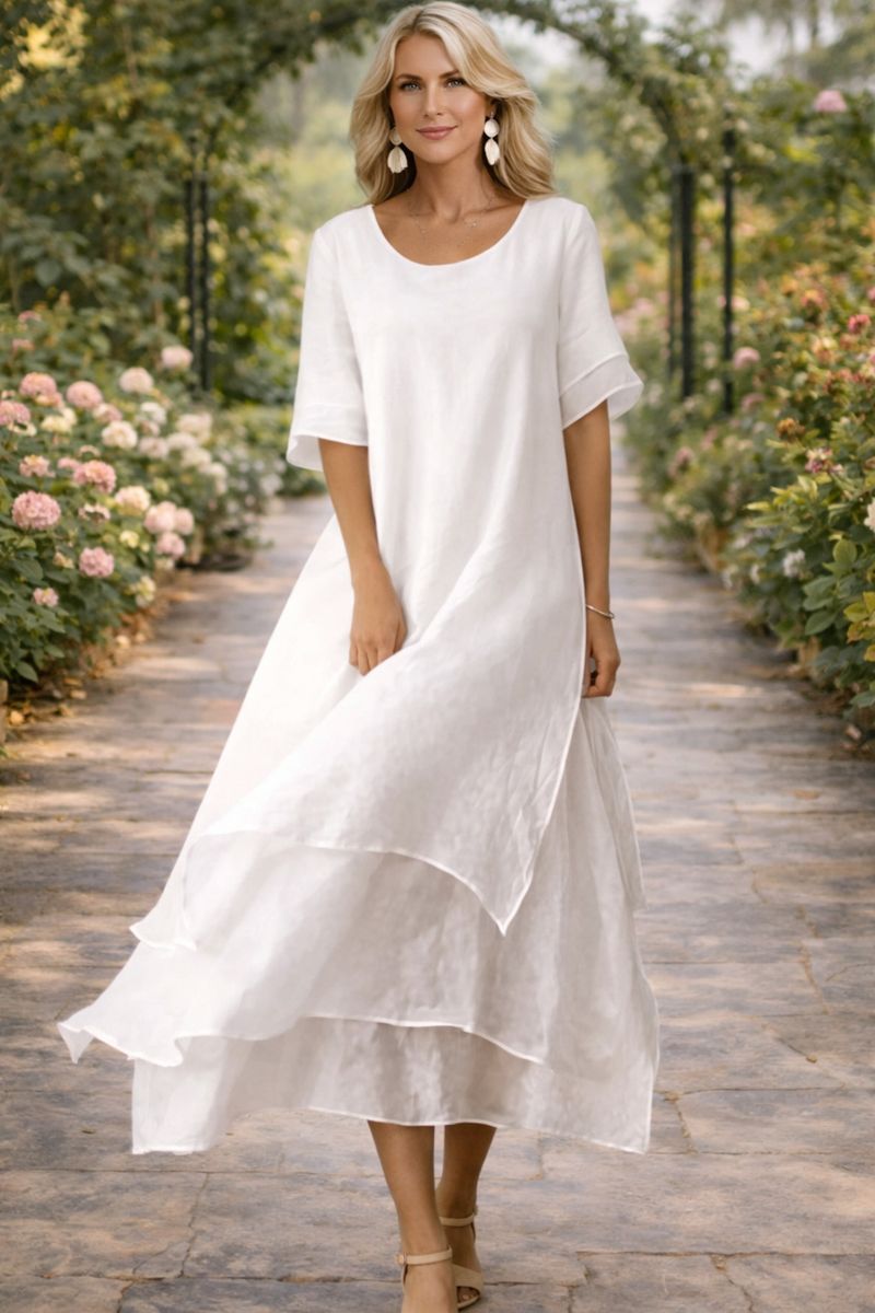 MARCO & BIANCA MILANO | ESPERANZA ABITO LUNGO FLUIDO SILHOUETTE ELEGANTE DONNA