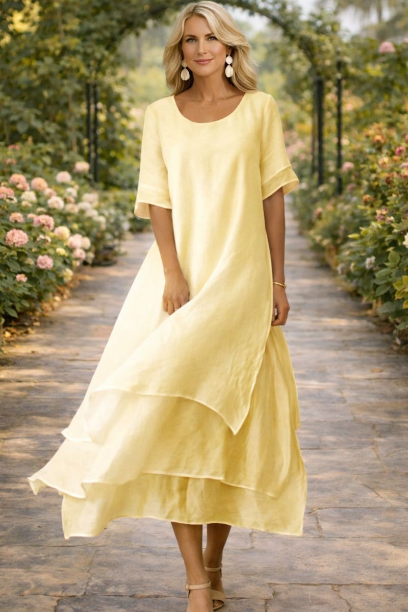 MARCO & BIANCA MILANO | ESPERANZA ABITO LUNGO FLUIDO SILHOUETTE ELEGANTE DONNA