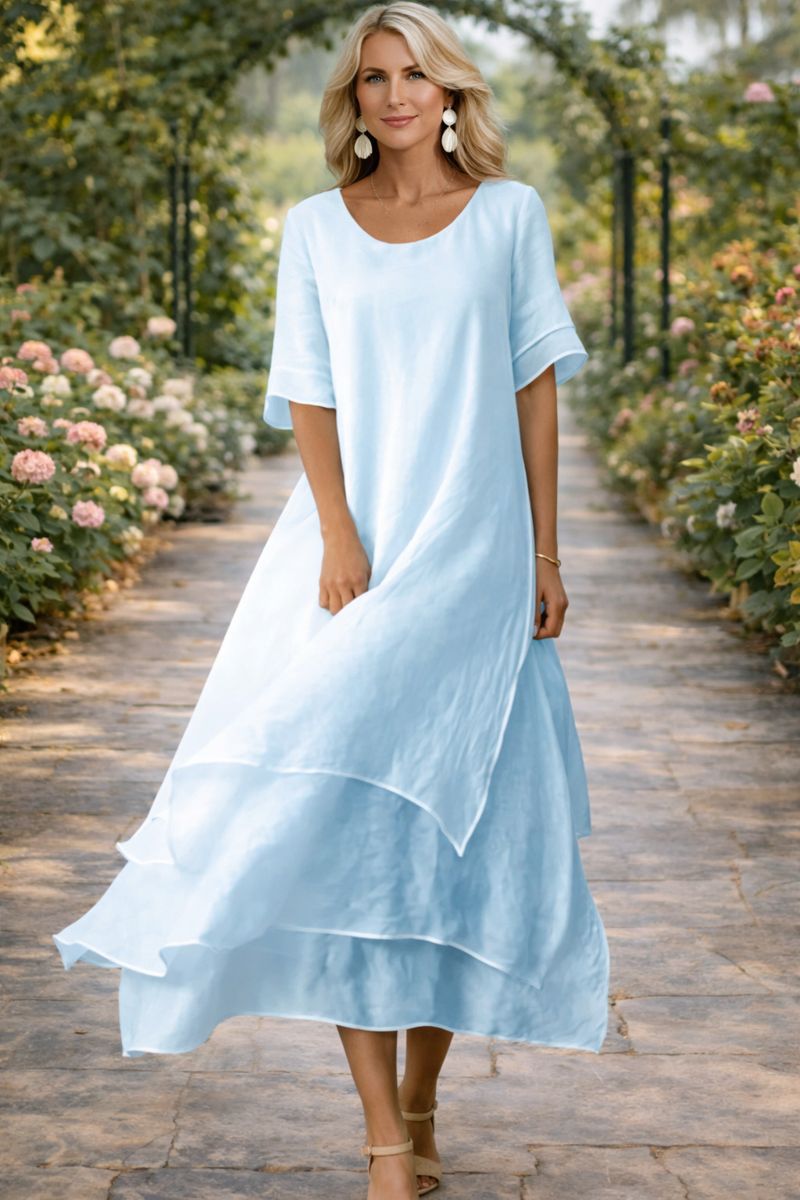 MARCO & BIANCA MILANO | ESPERANZA ABITO LUNGO FLUIDO SILHOUETTE ELEGANTE DONNA