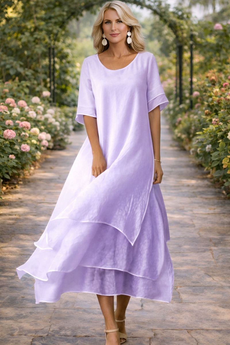 MARCO & BIANCA MILANO | ESPERANZA ABITO LUNGO FLUIDO SILHOUETTE ELEGANTE DONNA