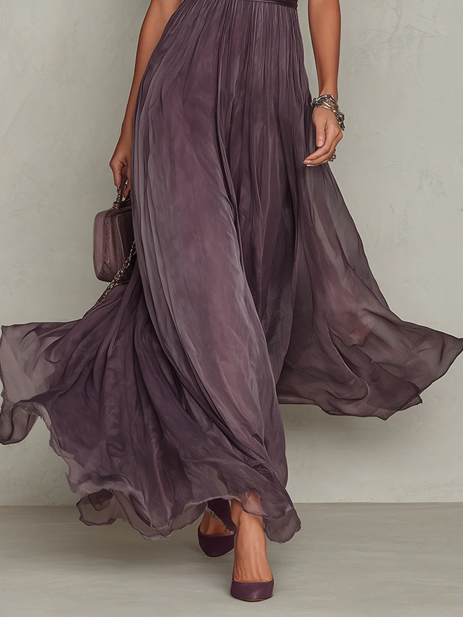 MARCO & BIANCA MILANO | ABITO MAXI VIOLA CON COLLO A FESSURA DONNA