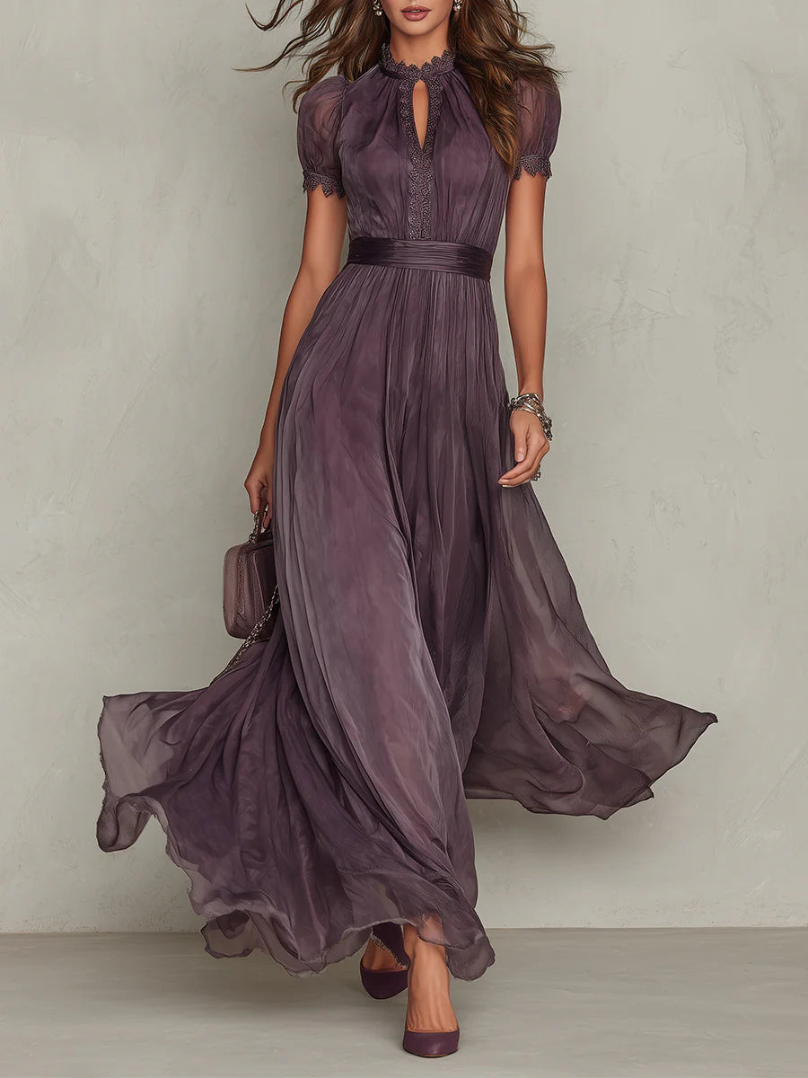 MARCO & BIANCA MILANO | ABITO MAXI VIOLA CON COLLO A FESSURA DONNA