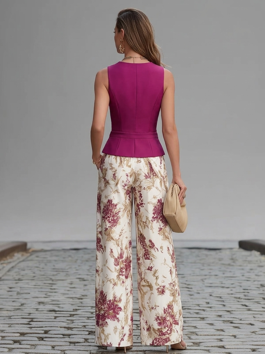 MARCO & BIANCA MILANO | COMPLETO ROSA FLOREALE DONNA