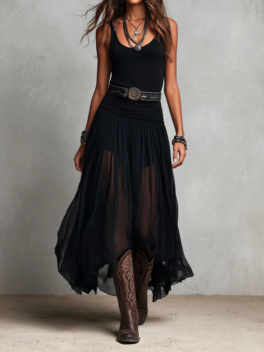 MARCO & BIANCA MILANO | COMPLETO NERO CON GONNA IN TULLE DONNA