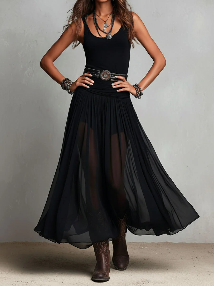 MARCO & BIANCA MILANO | COMPLETO NERO CON GONNA IN TULLE DONNA