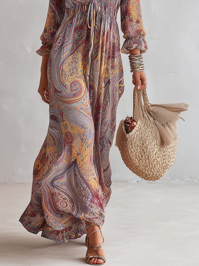 MARCO & BIANCA MILANO | ABITO MAXI IN CHIFFON PAISLEY DONNA