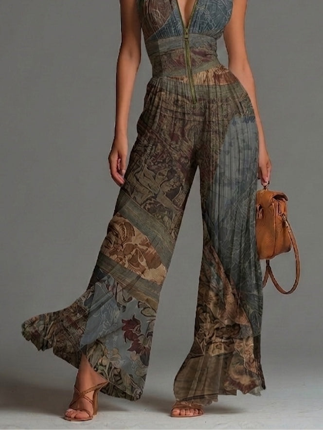 MARCO & BIANCA MILANO | TUTA IN CHIFFON STAMPA ETNICA BOHÉMIEN DONNA
