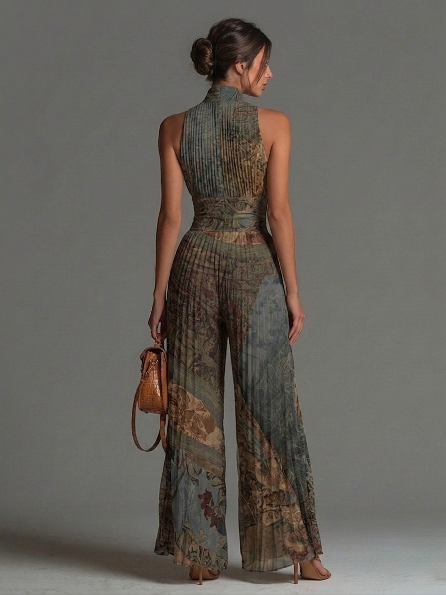 MARCO & BIANCA MILANO | TUTA IN CHIFFON STAMPA ETNICA BOHÉMIEN DONNA