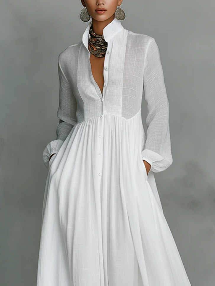MARCO & BIANCA MILANO | LÉONIE ABITO MAXI MINIMALISTA CON COLLO ALTO DONNA