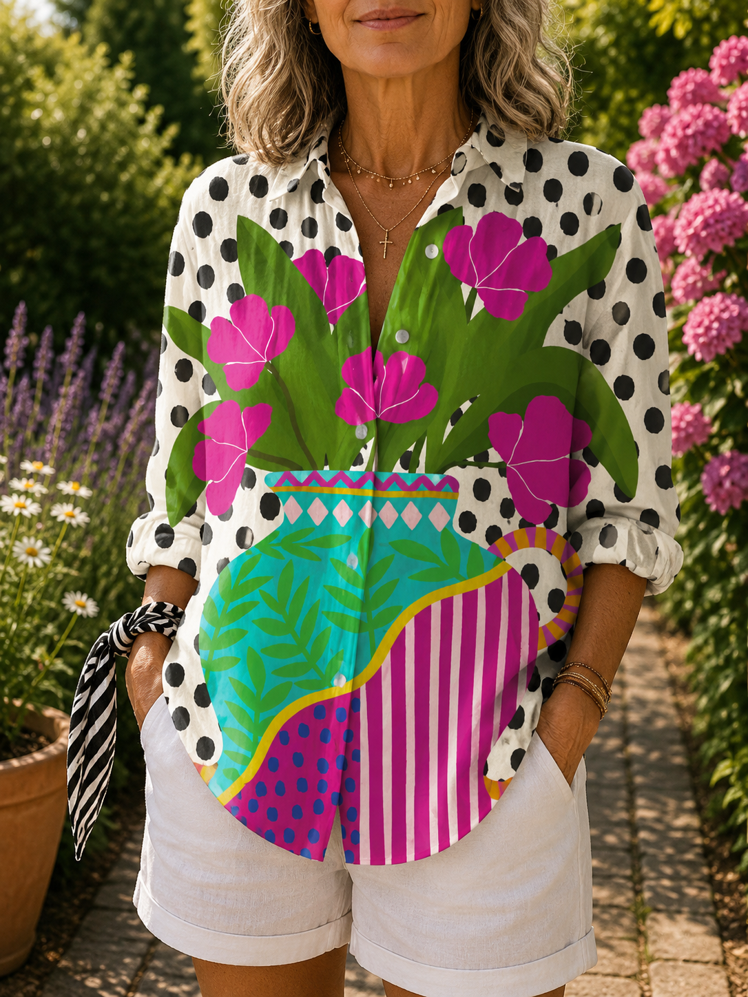 MARCO & BIANCA MILANO | BLUSA VASO IN FIORE DONNA