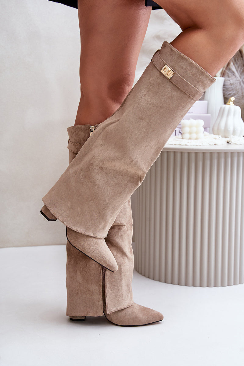 MARCO & BIANCA MILANO | STIVALI LAVISTA IN CAMOSCIO AL GINOCCHIO BEIGE DONNA