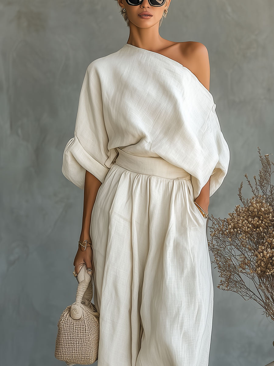 Lisa | Completo Top Off-Shoulder e Pantaloni Aderenti