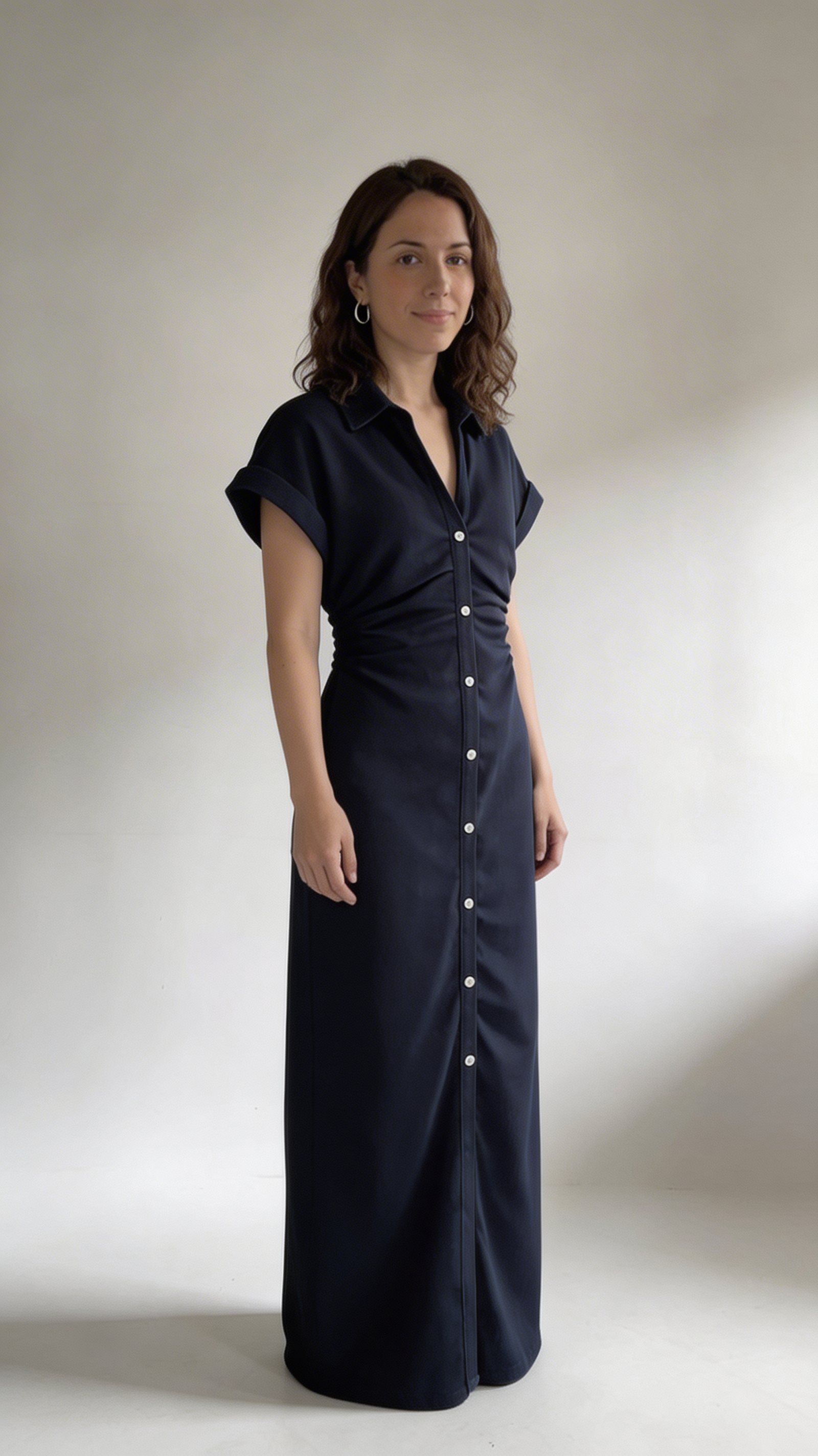 Denim | Abito midi con bottoni