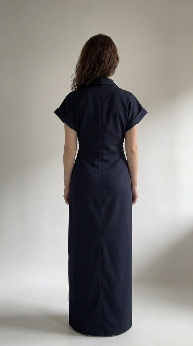Denim | Abito midi con bottoni