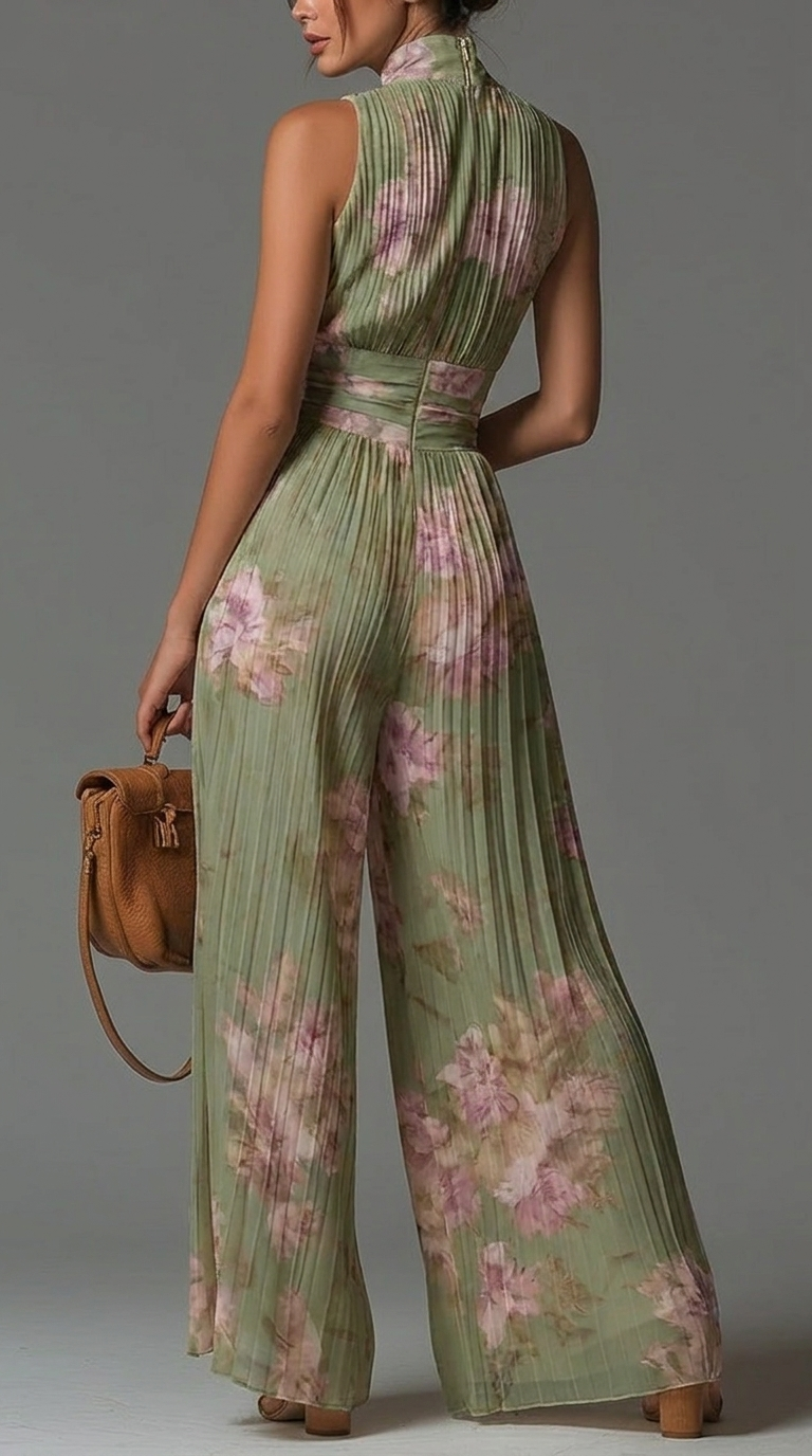 MARCO & BIANCA MILANO | INÉS TUTA PLISSETTATA IN CHIFFON FLOREALE DONNA