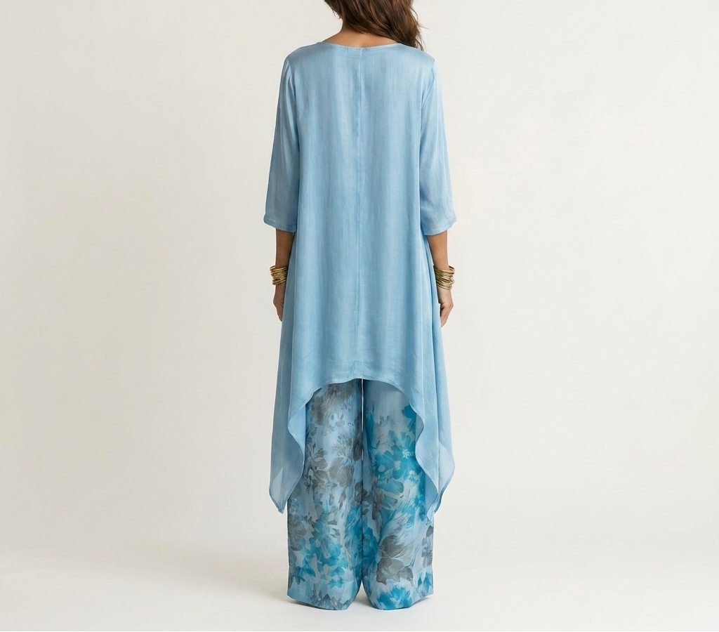 MARCO & BIANCA MILANO | COMPLETO KIMONO BIANCO E BLU NAVY DONNA